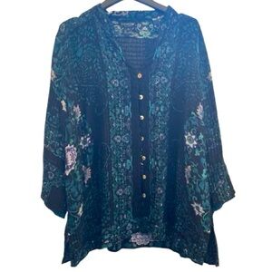 Citron Santa Monica silk button up blouse